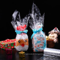 Clear Transparent Cellophane Wrap Roll with White Dot Patterned Flower Wrapping Paper Film